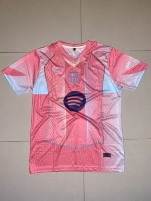 Lamine Yamal pink Barcelona football jersey