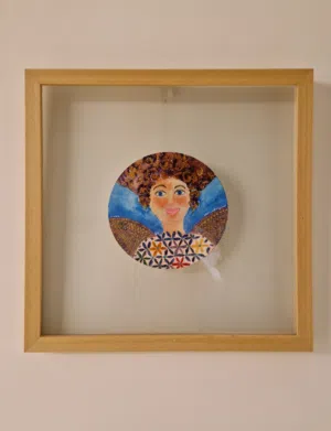 Watercolour framed 38x38cm by Suad Issawi