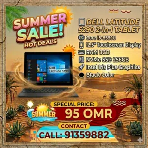 dell lattude 5290 tablet 2 in 1 core i5-8350u,ram 8 gb,nvme ssd 256gb,12.5" touch screen ,Price 95