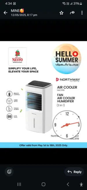 Northway NAC3119 Air Cooler & Humidifier – Excellent Condition