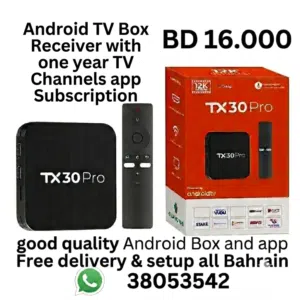 Android TV Box Receiver with TV channels app one year Subscribtion