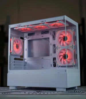 Black and white Lone Warrior M-ATX PC Case + 6 Fans