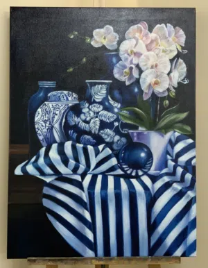 Orchid butterflies.oil painting