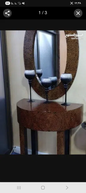 انتريه  مزاية مع طاولة خشب ممتاز مستعمل بحالة ممتازة للبيع