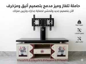 حامله شاشة مع رفوف