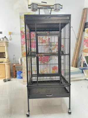 Bird Cage Large Metal Bird Cage with Stand & Wheels
