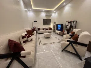طقم كنب مودرن صناعة تركية - 6 قطع و 17 وساده