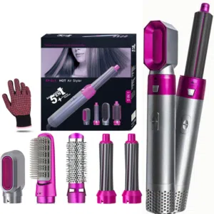 جهاز تصفيف الشعر Hot Air Styler الاصلي تصميم أنيق ومبتكر يحتوي على 5 رؤوس مختلفة ( 5in1 )