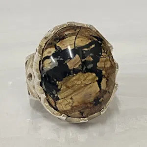 الخاتم الملكي عقيق اليمن جزع خرائطي مهيب المنظر