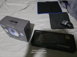 ماوسجيمنج و كيبورد جيمينج ميكانيكي سويتش احمر مستعملين/ و سماعت لوجيتيك G435 جديده نضيفه