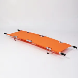 نقالة إسعاف ألمنيوم قابلة للطي مع حقيبة للطوارئ احترافية مع أحزمة تثبيت Folding Emergency Stretcher