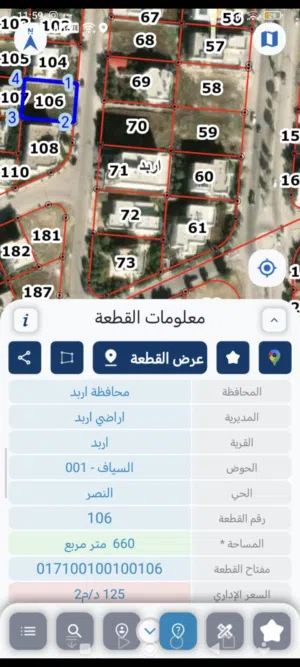 Residential Land for Sale in Irbid Al Hay Al Sharqy