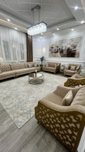طقم جلوس مع الاكسسوارات الطاولات والسجاد بسعر مغري جداً