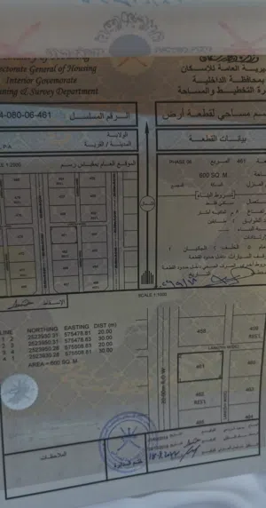 ارض للبيع أزكي    الواسط ـ حبل الحديد