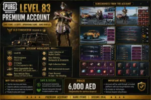 PUBG MOBILE Premium Account – Level 83 – Rare X-Suits & Upgraded Guns