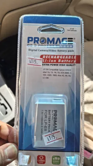 بطارية كاميرا كانون نوع LP-E8 .. كانون D600, D550,D650