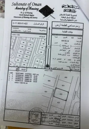 أرض للبيع في ولاية الخابورة البريك 3