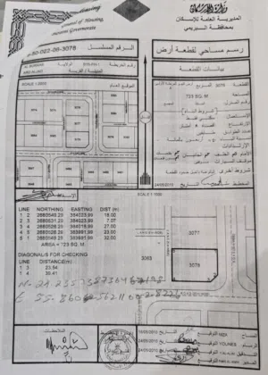 ارض سكنيه كورنر للبيع. البريمي-ارض جو المرحله الأولى