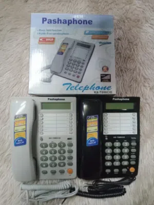 جهاز هاتف سلكي مكتبي او منزلي مزود بشاشه لعرض الارقام و هويه المتصل جهاز تلفون ارضي