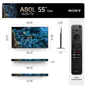 Sony BRAVIA 55 Inch TV XR OLED 4K UHD Smart Google TV - XR-55A80L - UAE Version