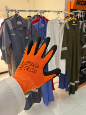 قفازات العمال بملمس خشن ، للأستخدام المتعدد من شركة انديجو متوفرة مع سياب للتجارة (SIYAB TRADING)