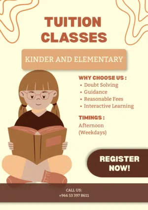 Tutoring for nursery till grade 5 students