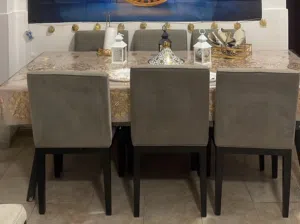 Modern dining table with 6 chairs