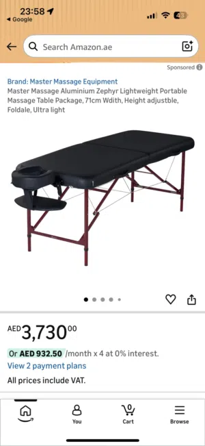 Portable Massage Table - Master 28’’ Black (Brand New)