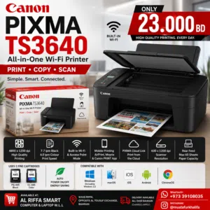 Canon PIXMA TS3640 All-in-One Wi-Fi Printer  Print, Scan & Copy