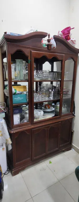 wooden glass cupboard for sale 10bd