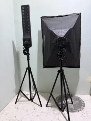 طقم إضاءة احترافي للتصوير والفيديو – Softbox + LED Stick Light