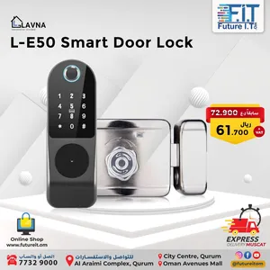 LE50 Smart Electronic Metal Door Lock with Bluetooth Mobile App, Fingerprint, RFID Card, PIN and Man