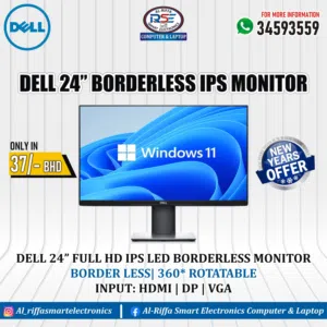 DELL 24" Full HD IPS Borderless Monitor 180* Rotatable Very Good Working Condition