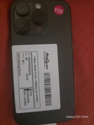 14pro 512G بطاريه 88% لون اسود فل نظافه لايوجد اي خدوش