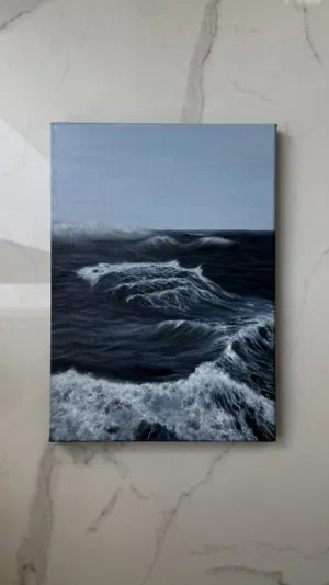 Waves painting, oil paint