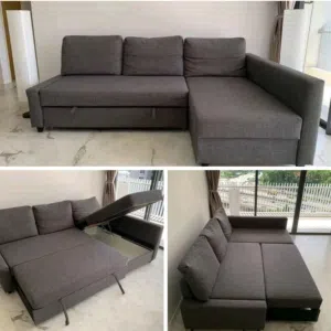 brand New L shelf sofa come bed available