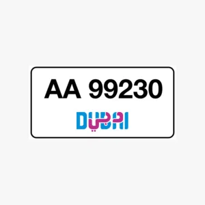 Dubai plate AA 99230