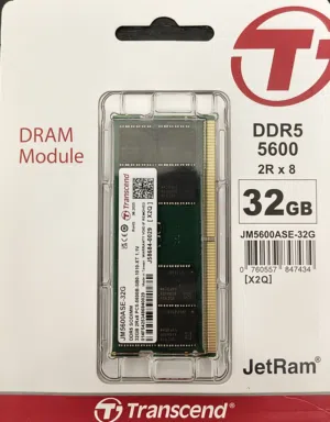 Transcend new sealed box ddr5 laptop ram 32 gb 5600 mhz single stick for sale