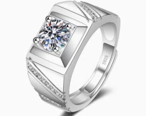 Luxury Moissanite Ring Men’s  1 Carat Diamond Look