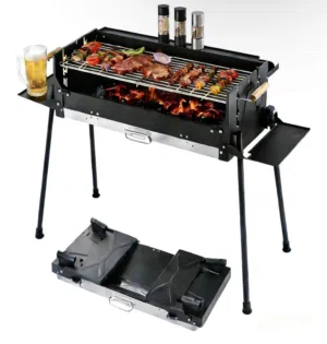 Portable Foldable Charcoal BBQ Grill with Legs - Complete Outdoor Barbecue