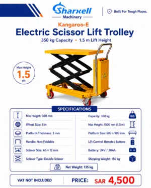 In Stock Riyadh – SHARXELL Little Kangaroo Mini Lifting Trolley, Manual & Electric, 2 Years Warranty