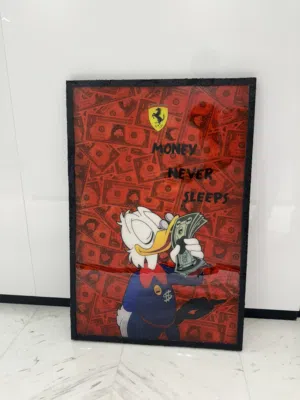 Unique Scrooge McDuck Ferrari Art - Money Never Sleeps