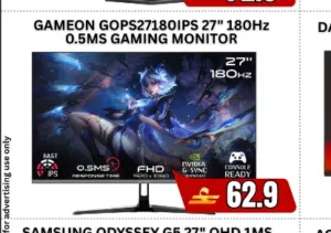 Gameon 27inch180hz 0.5ms Monitor in Offer