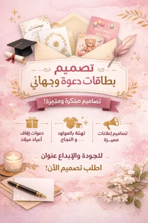نقدّم لك تصاميم بطاقات دعوة وتهنئة وإعلانات
