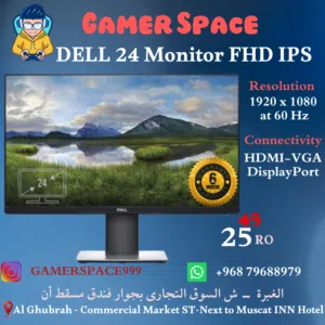 DELL 24 Monitor FDH IPSشاشة ممتاذة وتصاح لبلايستيشن ولاب توب بضمان