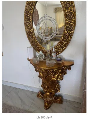 console with mirror
