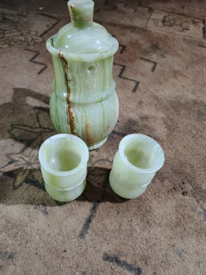 طقم من حجر عقيق الاونكس النقي النادر