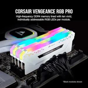 رام كورسير RGB PRO DDR4 16GB (2x8) بسرعة 3200MHz - باللون الأبيض