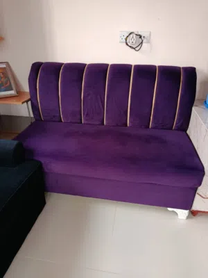sofa with glass table