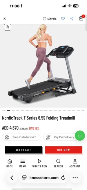 NordicTrack T Series 6.5S Folding Treadmill